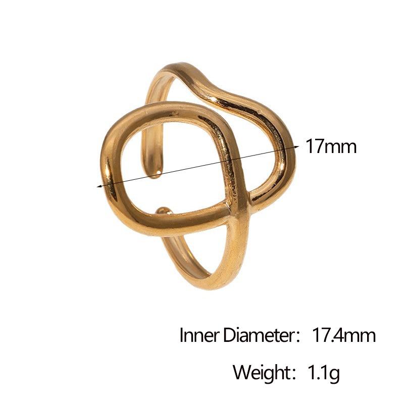 

Simple Geometric Stainless Steel Ring Unisex Fashion Jewelry Line Wrapping Gold Plated Adjustable Rings Couples Gift Items resizable