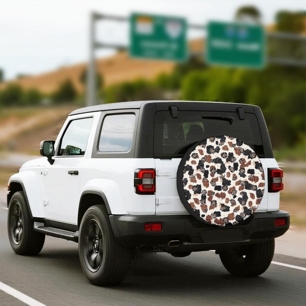 Plant Print Element Pattern Auto Parts Spare Tire Cover Weatherproof Tire Cover