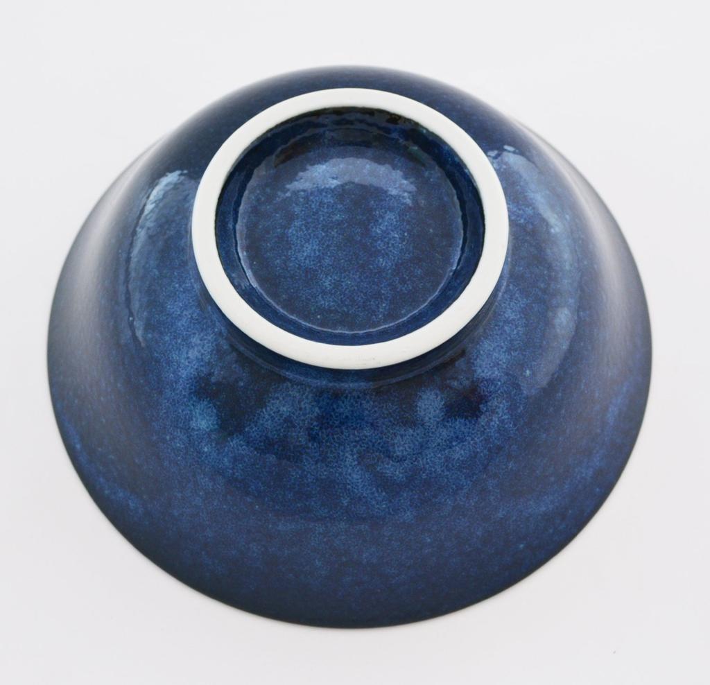 Mino Ware Unkai Ramen Schüssel, Reisschüssel, UdonSoba Nudelschüssel, ca.. 19cm Durchmesser x 7.7cm Höhe, Mikrowellen- und Spülmaschinenfest, Blau, Hergestellt in