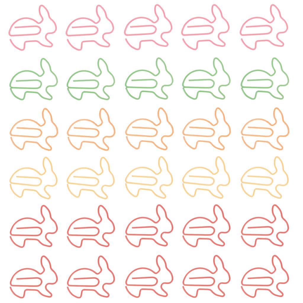 50pcs Lovely Rabbit Shaped Stationery Clips Paper Stationery Clips Creative Note Paper Pin Stationery Clip For Bookmarks Office
