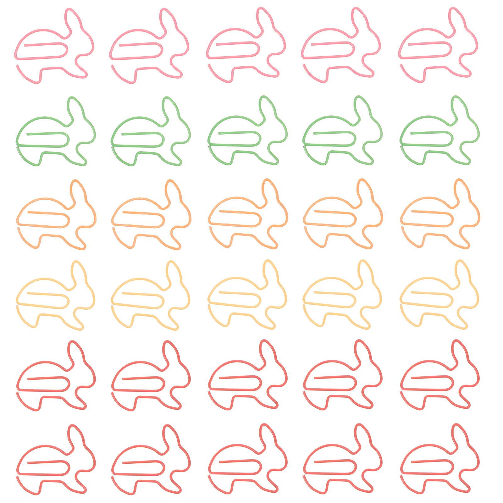 

50pcs Lovely Rabbit Shaped Stationery Clips Paper Stationery Clips Creative Note Paper Pin Stationery Clip For Bookmarks Office