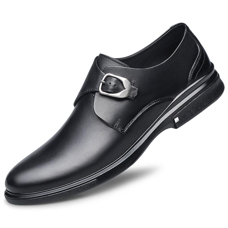 Four Seasons Business Gentleman Dress Foot Sleeve Soft Leather Cotton Breathable Work Men's Shoes Leather Shoes