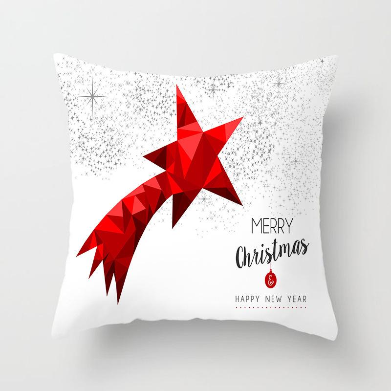 Christmas-Themed Pattern Throw Pillow Cover With Short Plush Print For Living Room Sofa Decoration Cushion Cover Pillow Covers