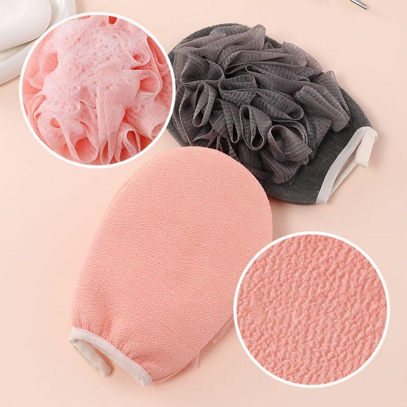 

Skin-friendly Rubbing Bath Towel Cleaning Coarse Sand Rubbing Mud Bath Flower Two-in-one Double-sided Dual-use Bath Towel розовый