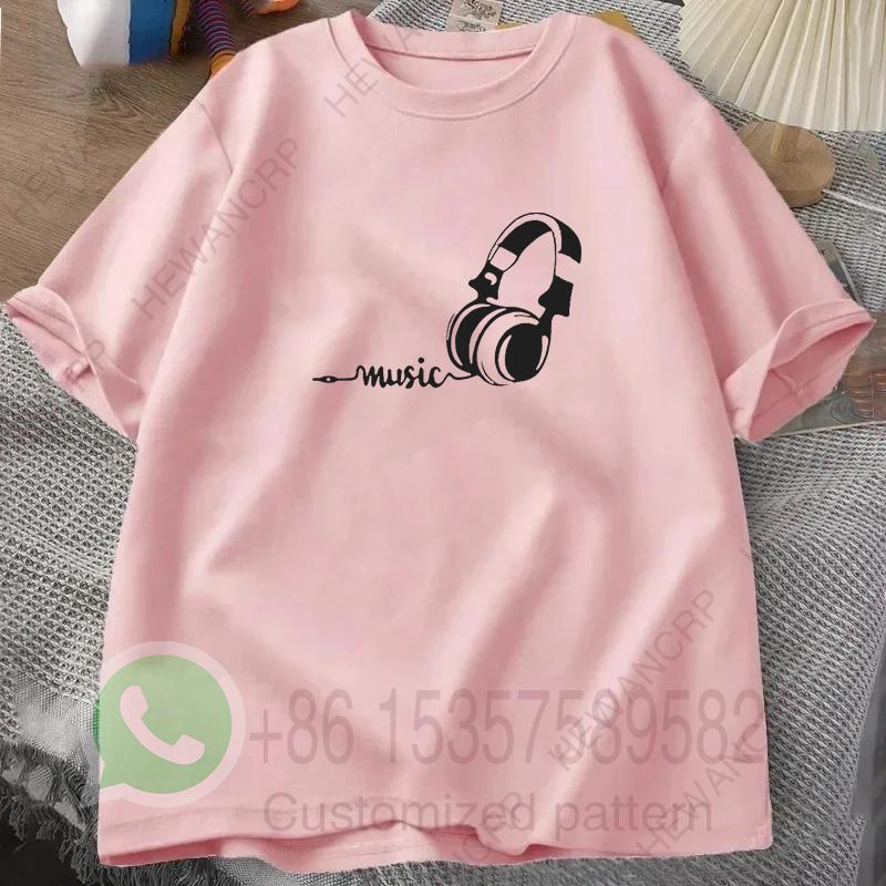 Mens 100 Cotton Earphone Tshirt Tracksuit Casual Sportswear Crew Neck Pullover Short Sleeve Tops Breathable Summer Streetwear