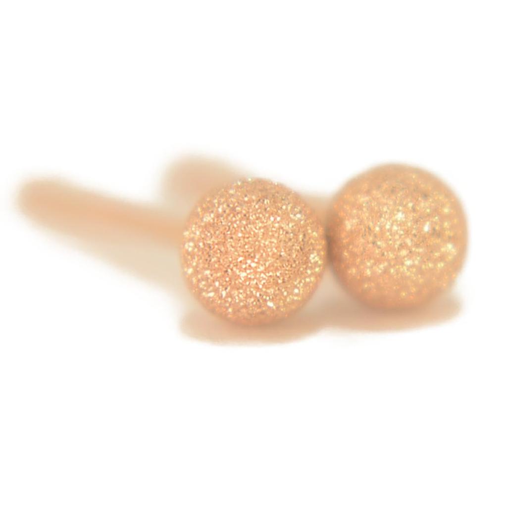 Gold K18PG Pink Gold Flash Ball Earrings 3mm 1 Pair for Both Ears Flash Ball Stardust Pink Gold Nickel Free Simple Present Gift yokomountain [18K