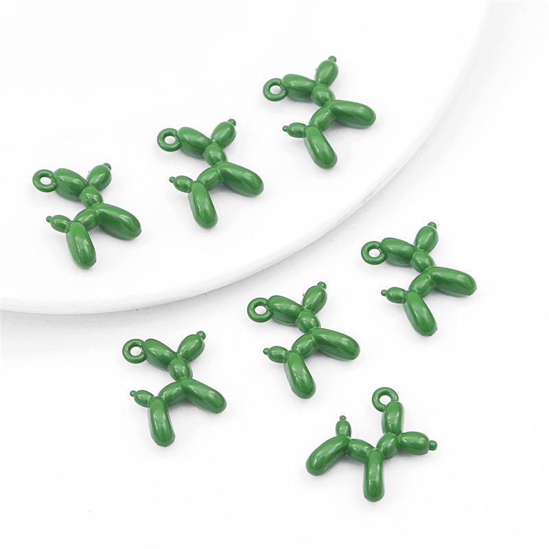 3D Colorful Balloon Puppy Alloy Pendant for DIY Jewelry Making