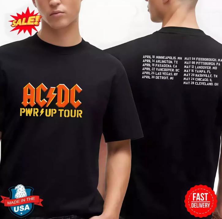 Tutto tour di design 2025, T-shirt ACDC 2025 Power Up T-shirt Unisex