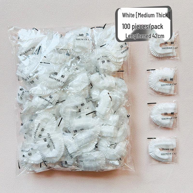 100-Pack Thick Disposable Shower Caps for Bathing & Hair Styling