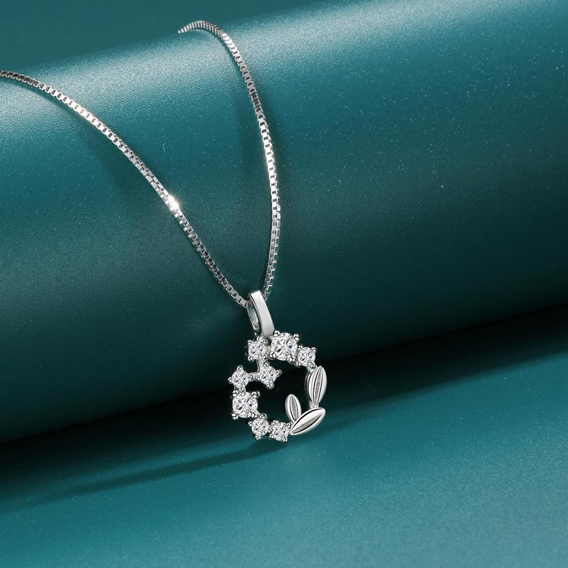 Wreath necklace Female Korean version Mori small fresh temperament Versatile wheat ear wreath ins wind collarbone chain