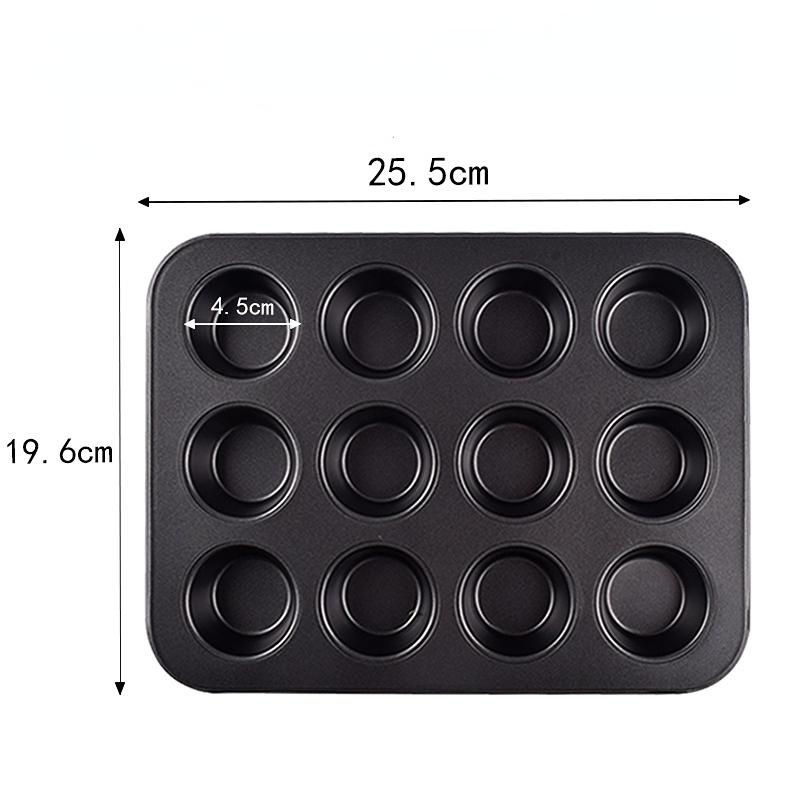Forma de bolo de 12 furos para uso doméstico 12 assadeiras assadeiras assadeira de 12 furos chapa chapa assadeira assadeira de 5 cm assadeira assadeira