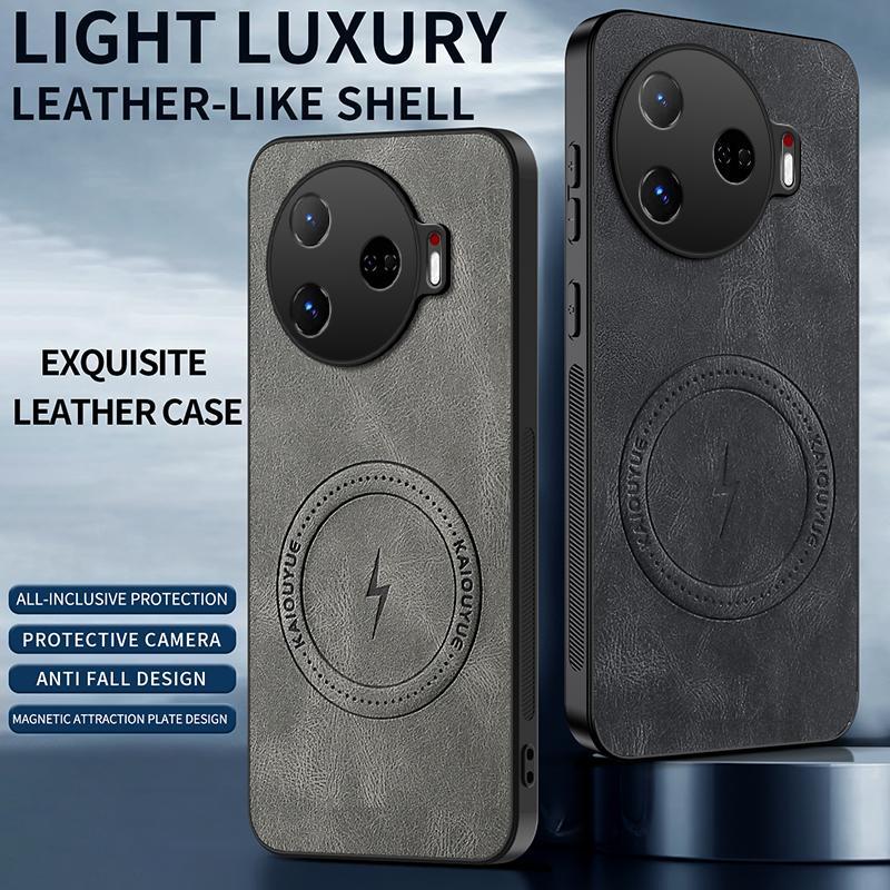 Etui do Tecno Camon 30 Pro/Tecno Camon 30 4G 5G Proste Stylowe Magnetyczne Przyssawki Luksusowa Skóra PU Przyjazna dla Skóry Odporne na Upadki Pokrowiec