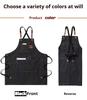 Fashion Canvas Kitchen Aprons For Woman Men Chef Work Apron For Grill Restaurant Bar Shop Cafes Beauty Nails Studios Uniform