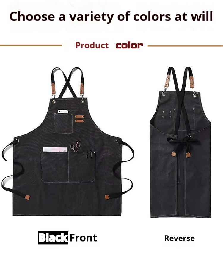 Fashion Canvas Kitchen Aprons For Woman Men Chef Work Apron For Grill Restaurant Bar Shop Cafes Beauty Nails Studios Uniform