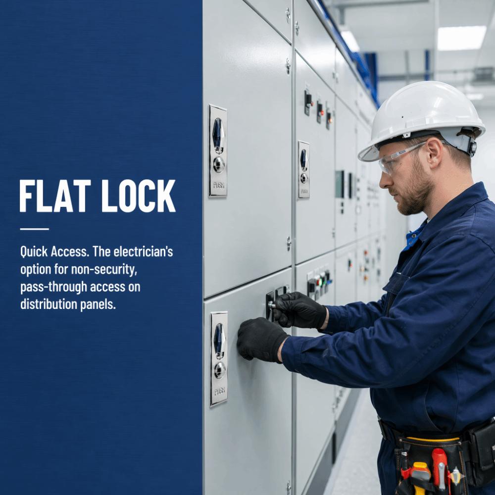 Brushed Flat Lock with Key Distribution Cabinet Door Lock Metering Lock  Distribution Box