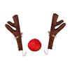 3Pcs Christmas Car Decorations Car Reindeer Antlers Red Nose Kit Festive Auto Accessories