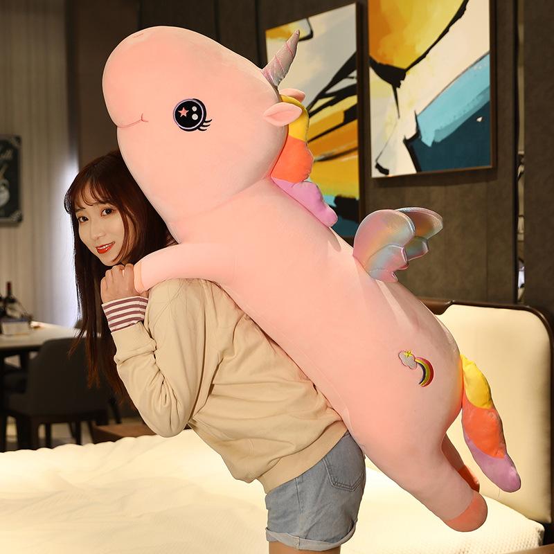 

Новая Радужная Единорог Большая Подушка Кукла Мягкая Игрушка Кукла Кукла Девочки Подарок На День Рождения 120cm