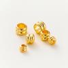 20pcs/lot 14K 18K Gold Plated Platinum Cylinder Bracelet Metal Beading Loose Spacer Beads For Decorate DIY Jewelry Findings