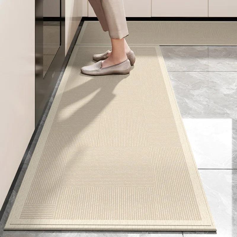 Kitchen Carpet Non-slip Floor Mat Long Carpets Wear-resistant Dust-proof Beige Rug Minimalist Home Decoration Rugs