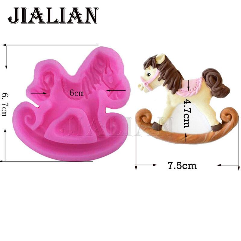 Silicone Mold Baby Trojan Horse Toys Shape Fondant Baking Chocolate Cake Decorating Tools Craft Mold