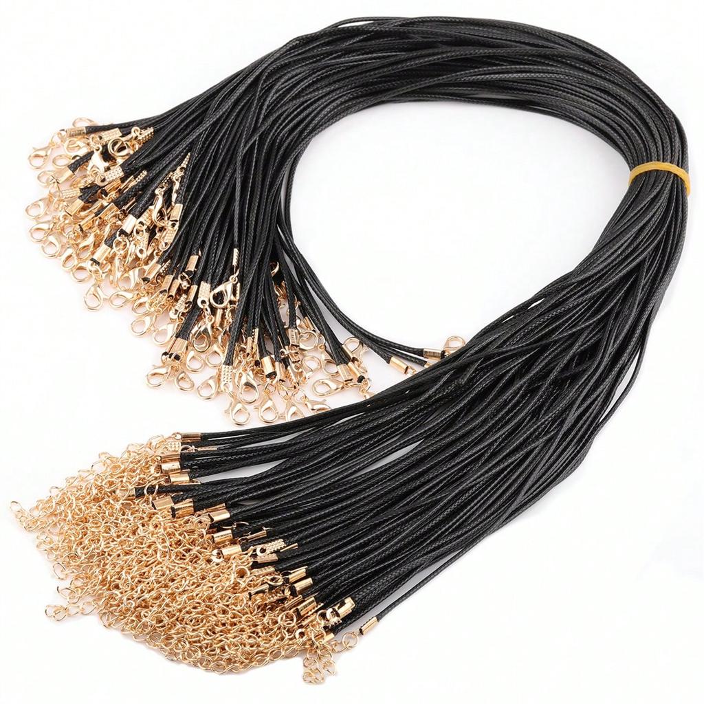 8/18/30Pcs/Lot 1.5mm Handmade Leather With Lobster Clasp String Cord Adjustable Braided Rope For DIY Necklaces Pendant Charms Findings