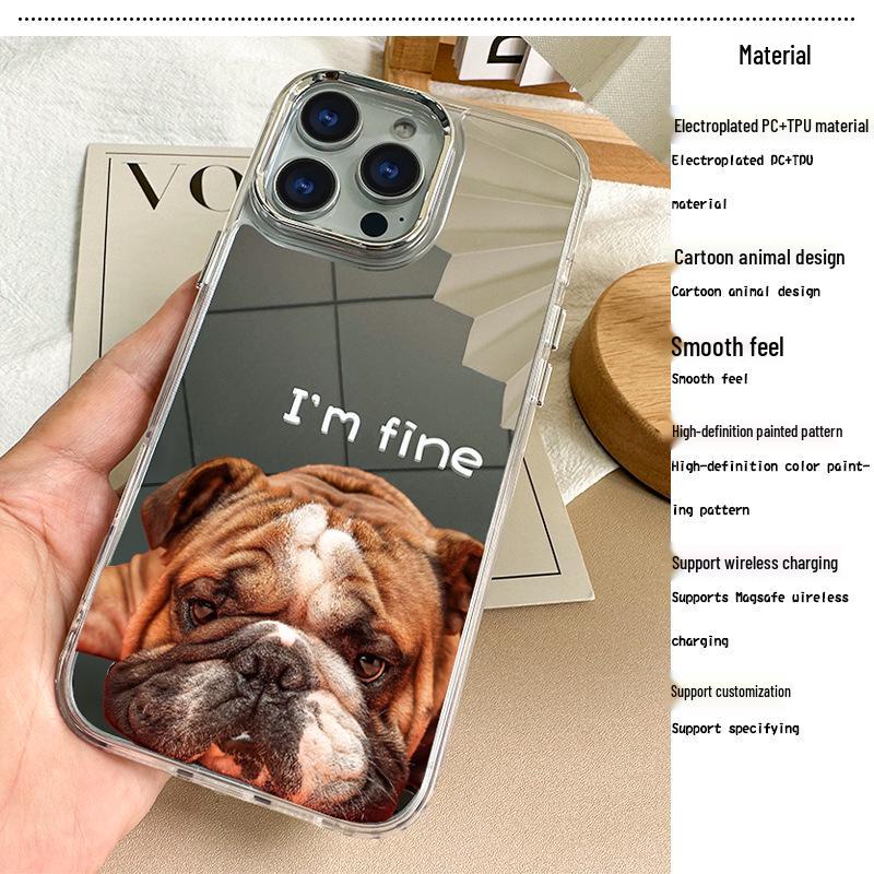 Nárazuvzdorný zrcadlový kryt na telefon pro iPhone 13/14 Pro Max/16/12