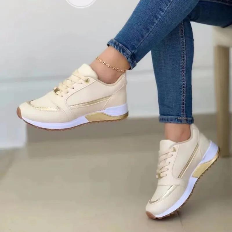 Fashion Women's Mesh Sneakers Patchwork Lace Up Flat Lightweight Female Classic Sports Spring Autumn Casual Tennis Skateboard Run Shoes
