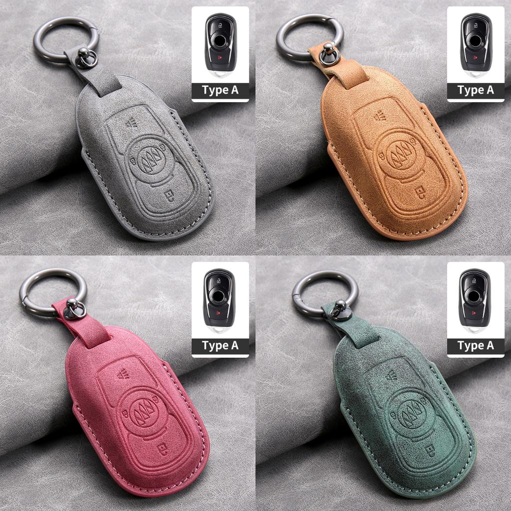 Leather Car Remote Key Case Cover Shell for Buick Verano Envision Avenir Lacrosse Regal Encore Excelle Enclave Anthem Cascada