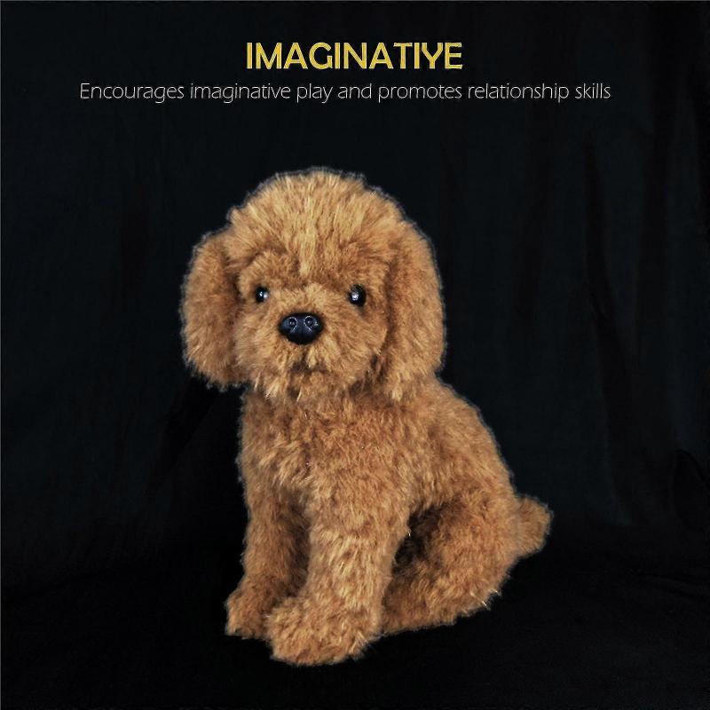 Realistic Plush Toy Dog Labradoodle Dog Plush Stuffed Animal For Kids