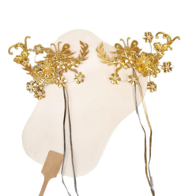 

Yu Ji Style Gold Flower Hairpin - Ancient Hanfu Headdress Accessory