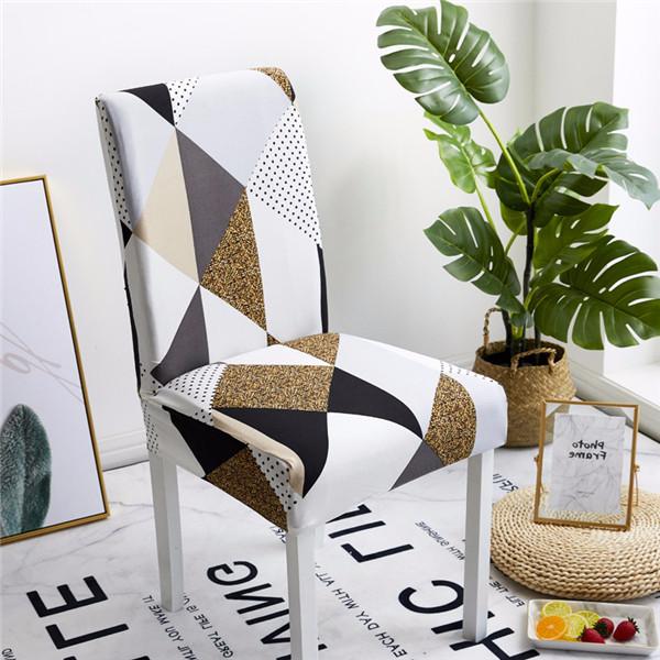 Spandex Chair Covers Elastic Geometric Dining Chair Slipcover Case Stretch Seat Cover For Wedding El Banquet Dining Room