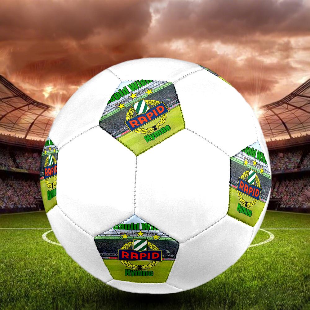 Rapid Wien Soccer Ball, Colorful, Suitable for All Ages, Machine-stitched, PVC Material, Competition Grade, Durable and High Bounce