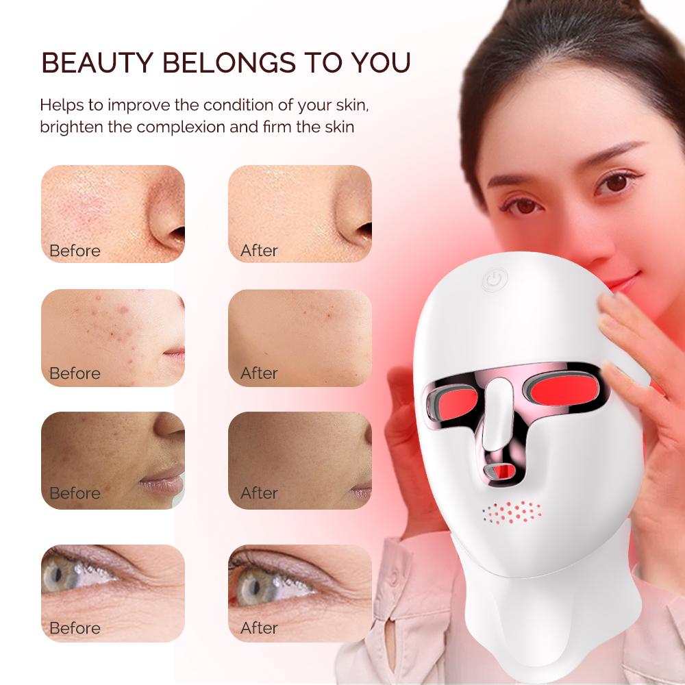 Wireless 7 Colors Photon Face Neck Beauty LED Mask Facial SPA Mask Red Light Skin Repair Skin Care Anti-Ance Tighten Anti-Aging