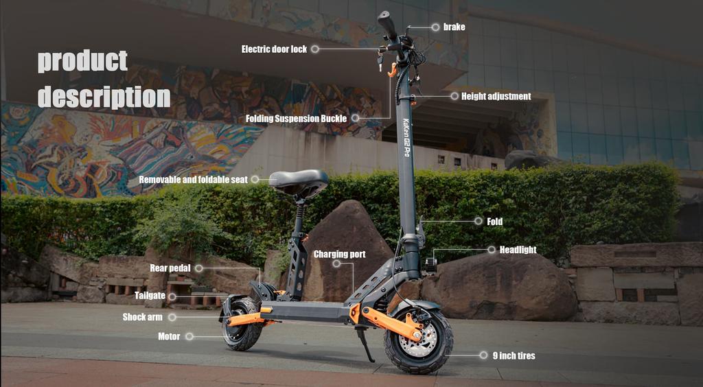 KuKirin G2 PRO 600W Elektroroller, 48V 15.6Ah 58km Reichweite, 45km/h, 9" Schlauchlose Reifen, Faltbarer E-Scooter