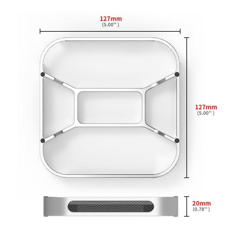 Stolní stojánek Zvýšení počítače Prachotěsná základna Chladicí držák z hliníkové slitiny Dok pro Mac mini M4/M4 Pro