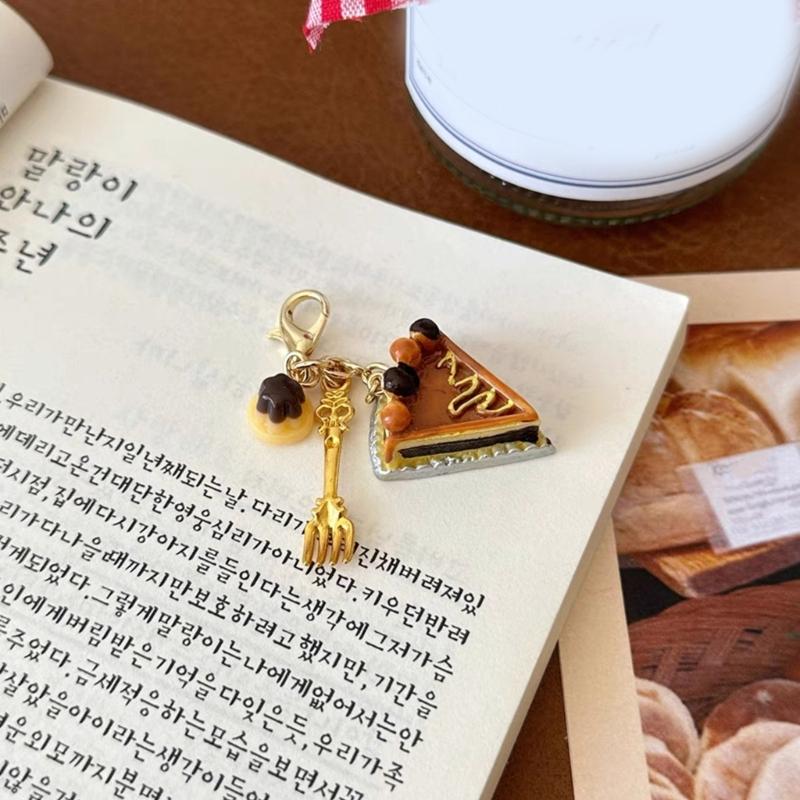 Zartes Simuliertes Essen Handy Anhänger Charm Kaffee Kuchen Schlüsselanhänger Harz Spielzeug Tasche Zubehör Geschenktaschen Dekoration für Frauen