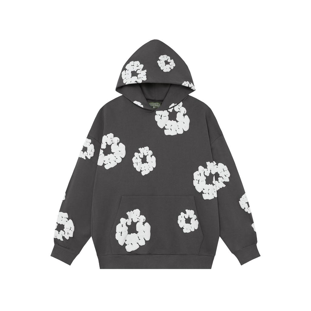 European and American 100%Cotton Foam Printed Hoodie Men's and Women's Hoodies
