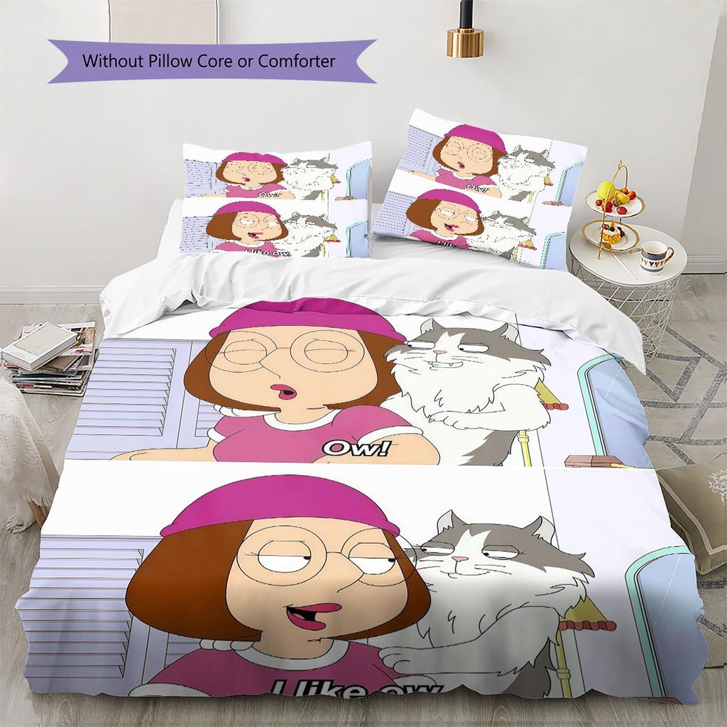 Meg Griffin Pattern Bedding Home Decoration Birthday Gift ( 1 Duvet Cover + 2 Pillowcase, Without Core),fan Merchandise.