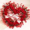 Heart-shaped Red Rose Wreath | Plastic and Paper Materials, Ideal for Valentine'S Day, Weddings, Bridal Showers, Birthdays