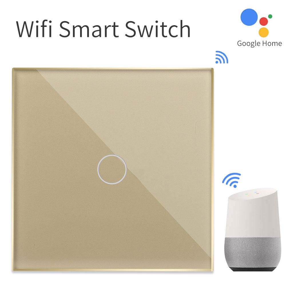 New Arrivals Zigbee Smart Wall Switch Touch Switch Smart Light Switch 1000W/gang (Gold,86*86mm&Eu Standard)