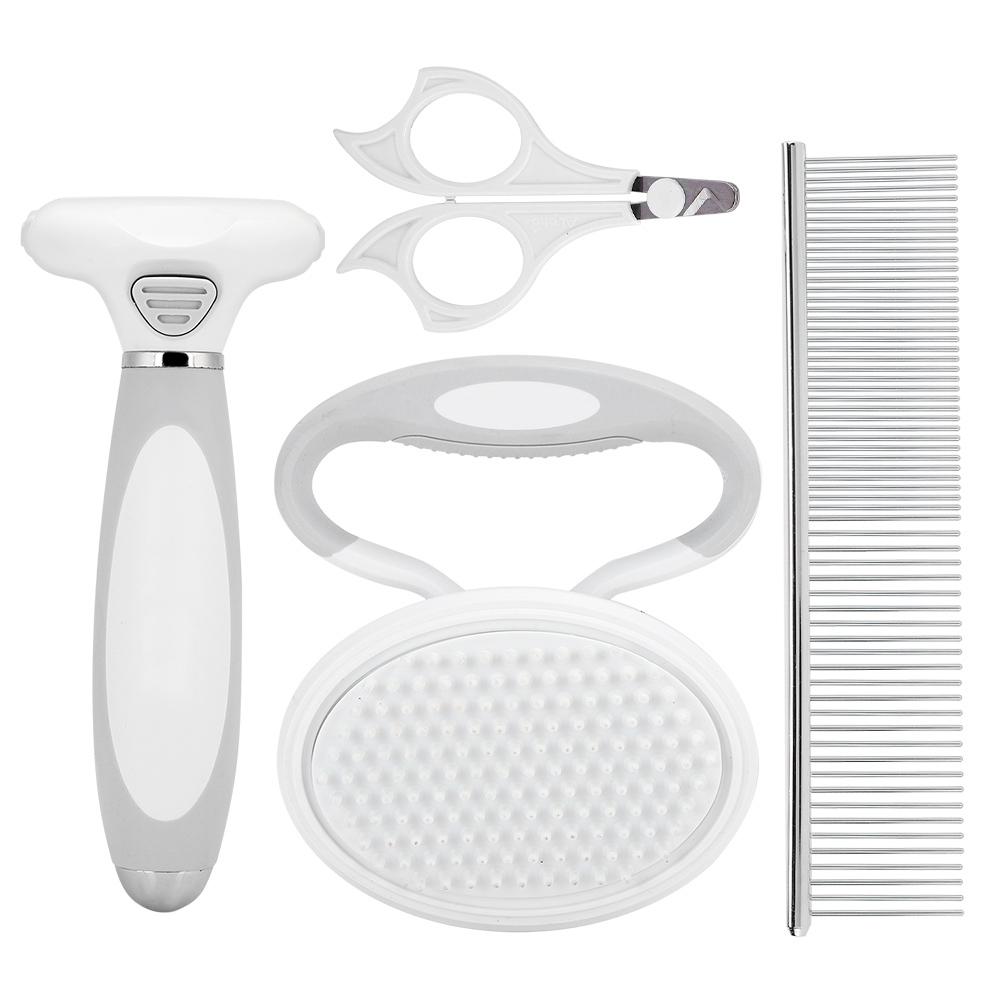 Set da 4 Pezzi Kit per la Pulizia e la Cura Quotidiana degli Animali Domestici Capelli Gatto Unghie Forbici Ago per Capelli Pettine Strumento per la Toelettatura