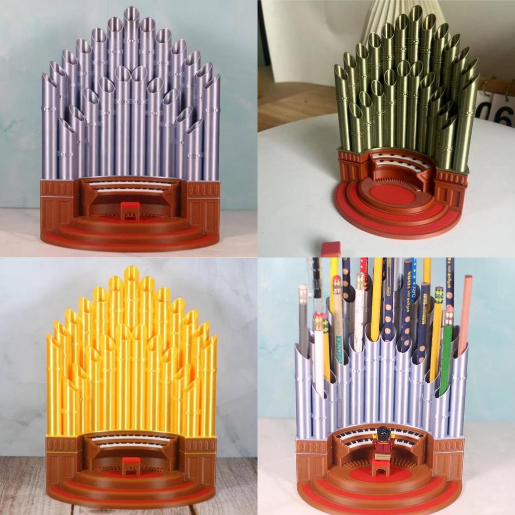 Traditional Chinese Style Pipe Organ Pen Holder With 3d Printed Model For Desk Organization