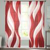 Red Ripple Abstract Lines Sheer Curtains For Living Room Bedroom Kids Room Tulle Window Treatment Drapes