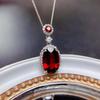 Luxury Simulated Ruby & Diamond Pendant Necklace - Trendy Clavicle Chain for Women