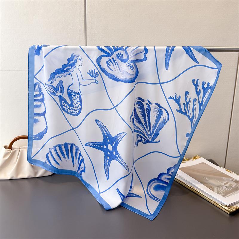 

2026 New Designer 70Cm Square Silk Women s Scarf Spring Summer Satin Scarves Shawl Headband Bandana Hijab Wrap 70x70cm