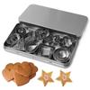 24/30pcs Stainless Steel Geometric Shapes Cookie Cutter Set Rust-proof Biscuit Mold  Kitchen