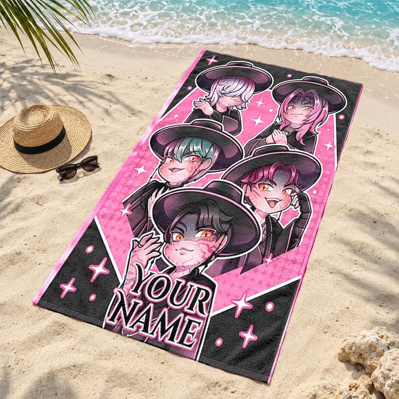 Kpop Demon Hunters Custom Name Beach Towels Also Serve As Bath Towels Summer Essential a Musthave for the Outdoors the Beach and the Pool