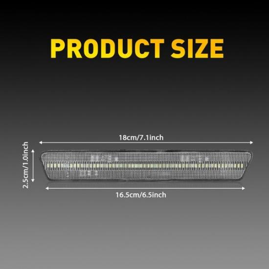 Pair Clear White LED Side Marker Light For 1999-2004 Ford Mustang XR3Z-15A448-AA