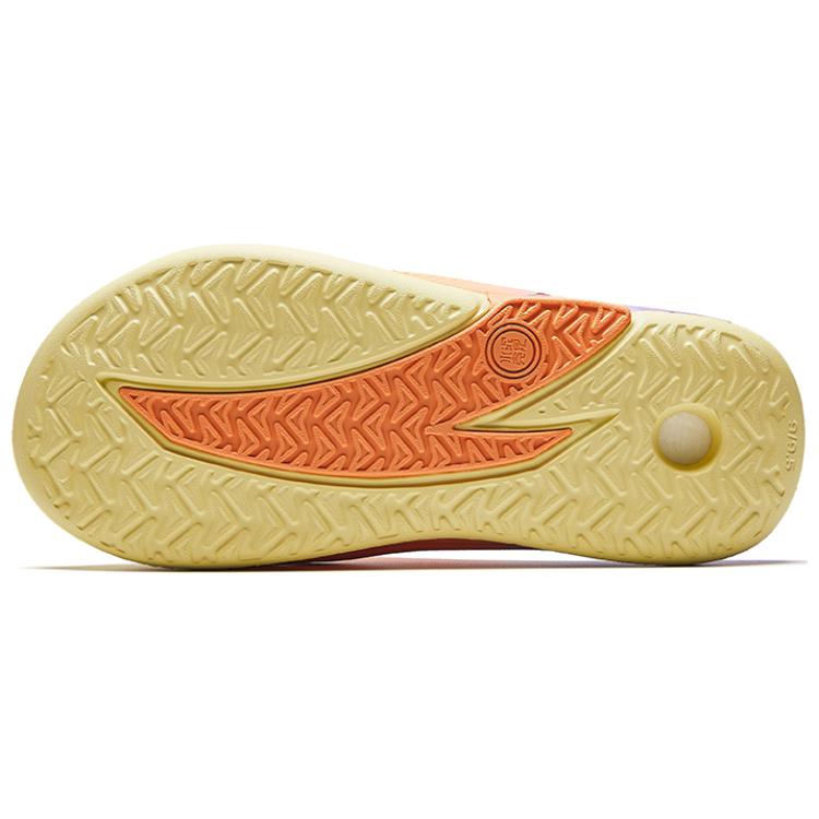 Anta Lightweight Comfortable Non-Slip Slide Sandals Men Footwear Yellow Orange Purple 912421802-5
