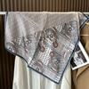 Fashion Printed Silk 70 Square Scarf Women's Summer Sunscreen Silk Scarf High Sense Versatile Temperament 100% Mulberry Silk Scarf